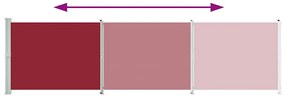 Toldo lateral retrátil para pátio 600x160 cm vermelho