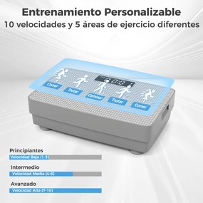 Plataforma vibratória com sensor de gravidade, ecrã LED, comando à distância e velocidades ajustáveis para um treino completo - cinzenta