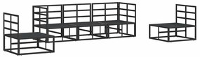 Conjunto de Sofá de Jardim 5 pcs Preto 213 x 71.5 x 71 cm