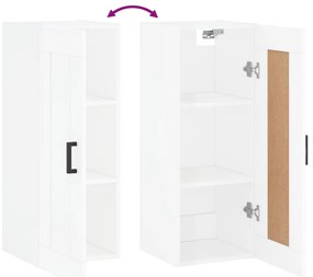 Armário parede 34,5x34x90 cm derivados madeira branco brilhante
