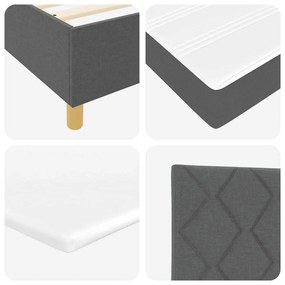 Cama Box com Colchão Cinza Escuro 80x200 cm em Tecido