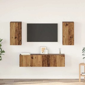 Conjunto de móvel de TV 4 pcs Madeira antiga 60 x 30 x 30 cm