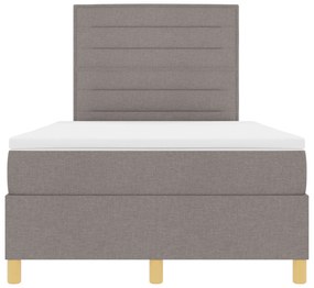 Cama Box Spring com Colchão e LED Taupe 120x200 cm Tecido