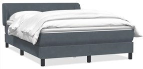 vidaXL Cama com molas/colchão 140x210 cm veludo cinzento-escuro
