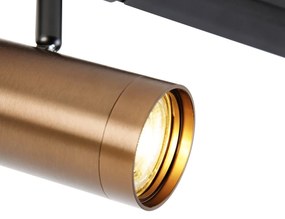 Sistema de calhas moderno monofásico com 4 focos bronze escuro - Jeana Moderno