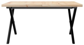 Mesa de centro estrutura em X 90x90x45,5 cm pinho/aço