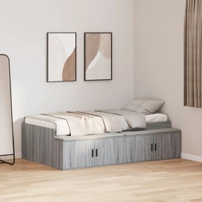 Cama de Armazenamento Cinza Sonoma 80x200 cm