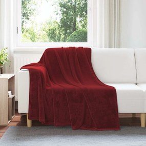 vidaXL Cobertor Vermelho Bordeaux 150 x 200 cm Lã