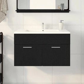 Gabinete de Pia de Banheiro vidaXL Carvalhos Pretos 90x38,5x46 cm Made