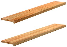 vidaXL Soleiras da janela 2 pcs 160x30x2 cm carvalho castanho-claro