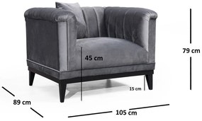 **** Cadeira Wing Trendy – Cinzento Escuro – 105x79x89 cm

**