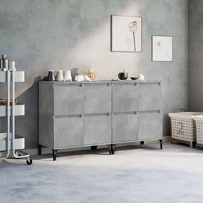 vidaXL Aparadores 2 pcs 60x35x70 cm derivados de madeira cinza cimento