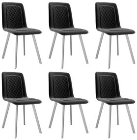 vidaXL Cadeiras de jantar 6 pcs veludo preto