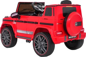 Carro elétrico para Crianças 2 a 5 anos 12V Mercedes G63 AMG LIFT Rodas de espuma EVA, assento Couro ecológico Vermelho