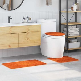 vidaXL Tapete de banho 3 pcs Laranja 50 x 50 cm Polipropileno