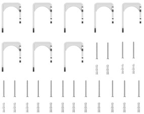 Kit ferragens p/ porta deslizante 183cm aço inoxidável prateado