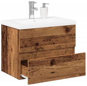 Armário com lavatório embutido madeira velha