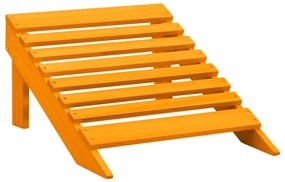 Cadeira Adirondack p/ jardim com otomano abeto maciço laranja