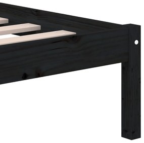 Estrutura de cama king 150x200 cm madeira maciça preto