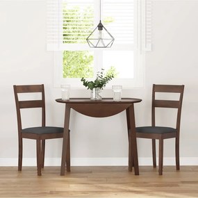 Cadeiras de jantar com almofadões 2 pcs madeira maciça castanho
