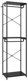 vidaXL Roupeiro 60x40x213 cm metal e contraplacado preto