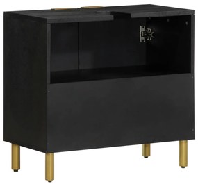 Armário para lavatório 62x33x58 cm derivados de madeira preto