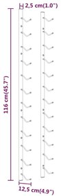 Garrafeira de parede para 12 garrafas 2 pcs ferro dourado