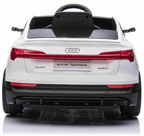 Carro elétrico para crianças Audi E-tron Sportback 12V, comando remoto 2,4 GHz, entrada USB/AUX, suspensão, bateria de lítio, luzes LED, 2 motores de