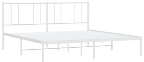 Estrutura de cama com cabeceira 193x203 cm metal branco