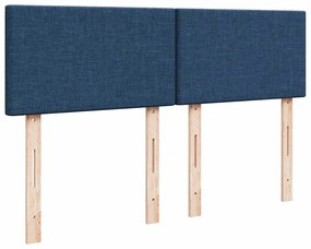 Cama com molas/colchão 140x190 cm tecido azul