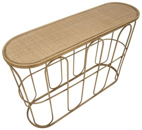 MESA CONSOLA SAMUI 110X32X77 CM COR NATURAL