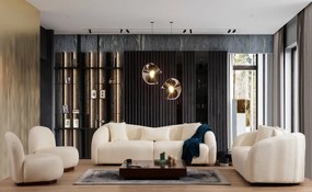 Sofá de 3 Lugares Venedik – Creme – 236 cm x 76 cm x 91 cm