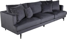 Sofá Dallas 1699, Número de lugares: 4, Cinzento escuro, 255x86x66cm, 52 kg, Tecido, Pernas: Metal