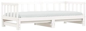 Sofá-cama com gavetão 80x200 cm madeira de pinho maciça branco