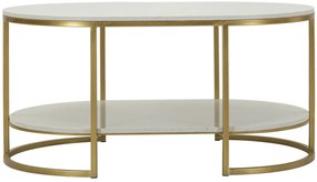 MESA DE CENTRO IZMIR 90X60X45 CM DOURADO E BRANCO