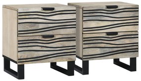 vidaXL Mesas de cabeceira com gaveta 2 pcs Nogueira 40 x 33.5 x 46 cm
