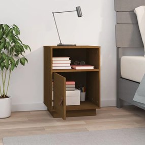 Mesa de cabeceira 40x34x55 cm pinho maciço castanho mel
