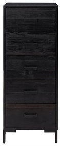 Cómoda 42x35x110 cm pinho maciço preto
