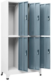 Cacifo aço 90x45x180 cm cinza-claro e cinza-escuro