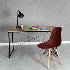 Conjunto Secretária Dek e Cadeira Tower Basic - Marrom