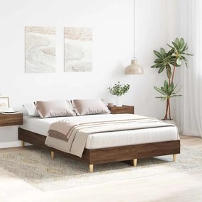 Estrutura de cama sem colchão 140x190 cm carvalho castanho