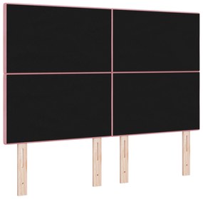 Cabeceira vidaXL Estofada com Botões Rosa 160 cm Veludo