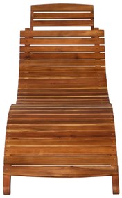 Espreguiçadeira com mesa madeira de acácia maciça castanho