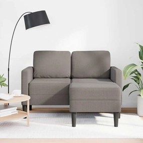 Sofá 2 lugares c/ Chaise em L 125cm tecido cinzento-acastanhado