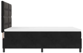 Cama Box Spring vidaXL com Colchão e LED Preto 140x200 cm Veludo