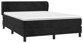 Cama com molas/colchão 140x190 cm veludo preto