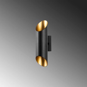 Aplique de Parede Cut – Preto/Dourado – 8 x 12 x 30 cm
