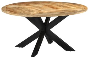 Mesa de jantar Ø150x76 cm madeira de mangueira maciça áspera