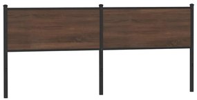 vidaXL Cabeceira de cama 190cm derivados madeira/aço carvalho castanho