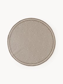 Tapete redondo reversível para interior e exterior com padrão de losangos Reddy